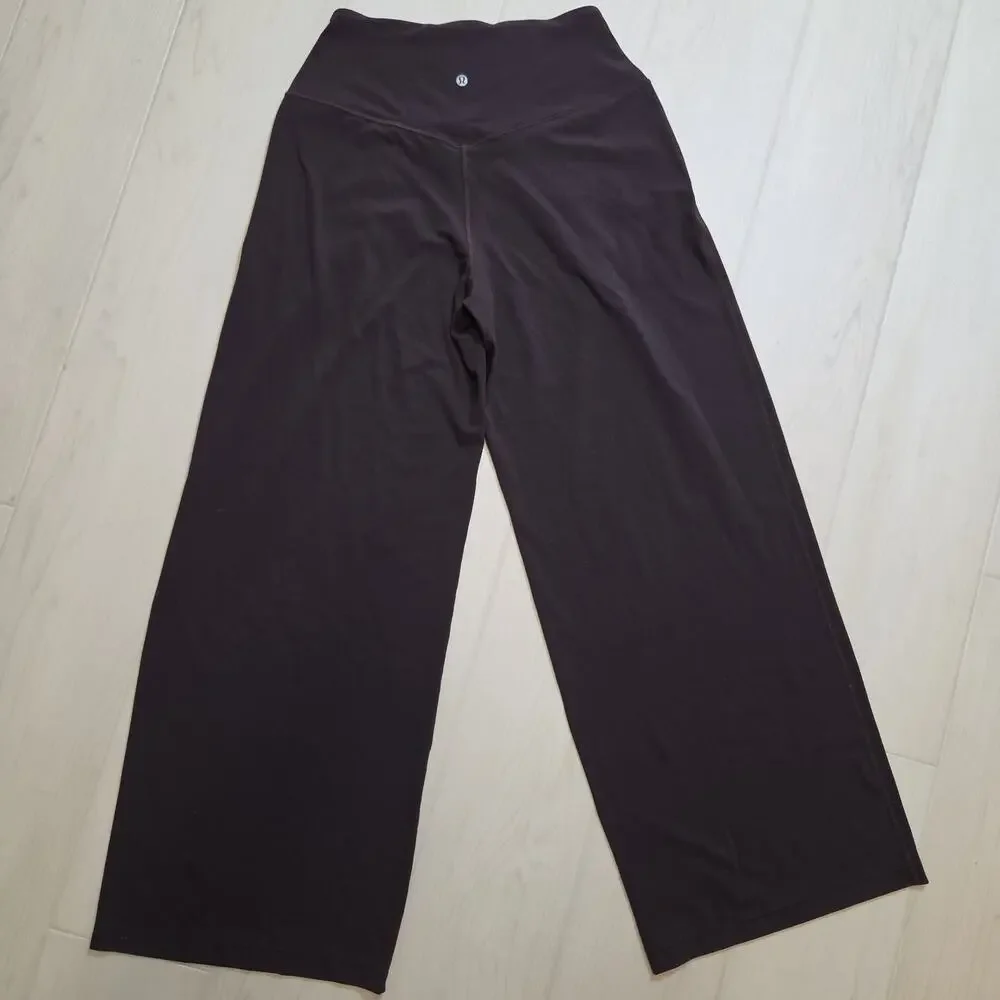 Lululemon Align Palazzo Pants Sequoia Dark Brown Wide Leg Flare Yoga Size 8